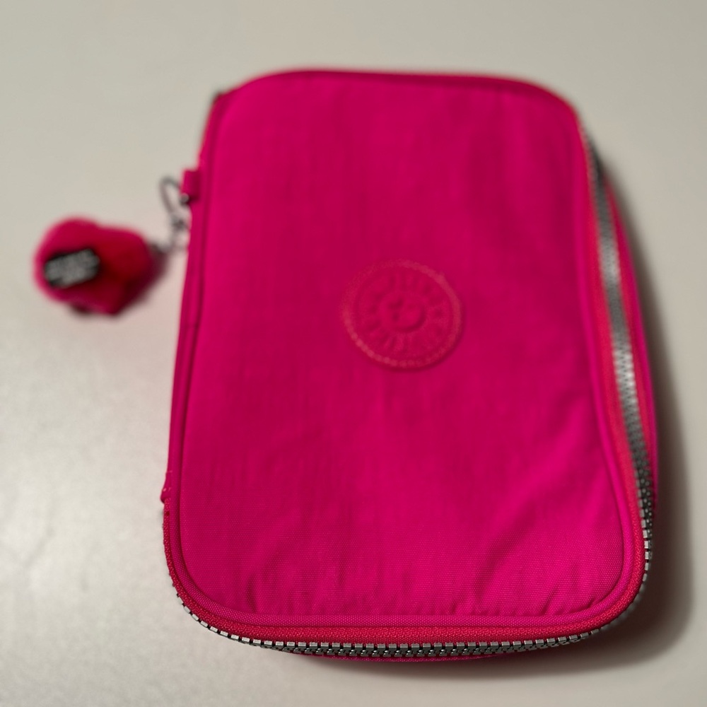 NEVER USED! Neon Pink Kipling Pencil Case